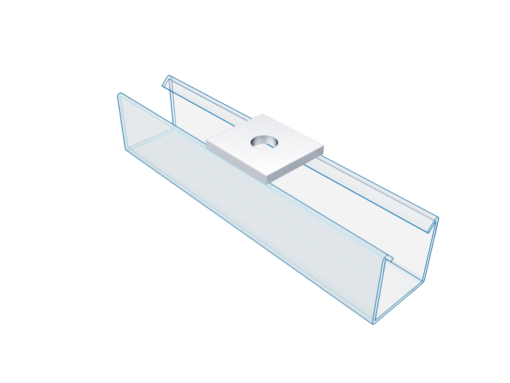 Channel Flat Fittings 1 Hole Square Plate